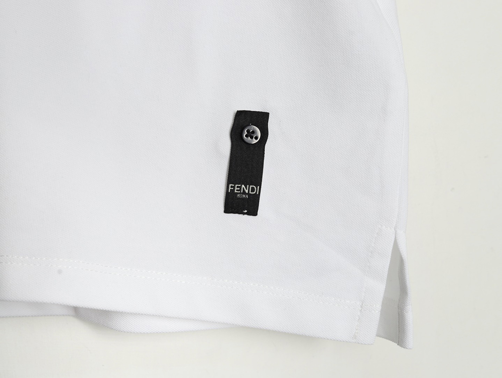 Fendi hardware metal label double F logo short-sleeved POLO shirt