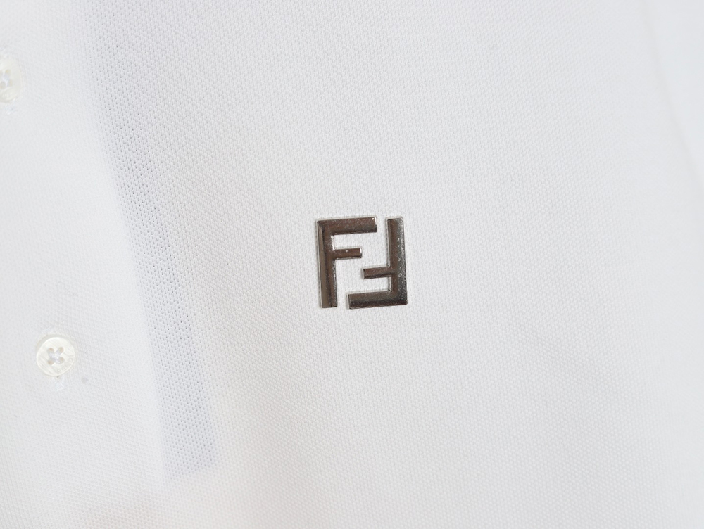 Fendi hardware metal label double F logo short-sleeved POLO shirt