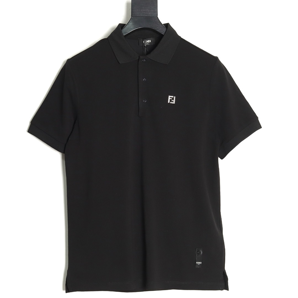 Fendi hardware metal label double F logo short-sleeved POLO shirt TSK1