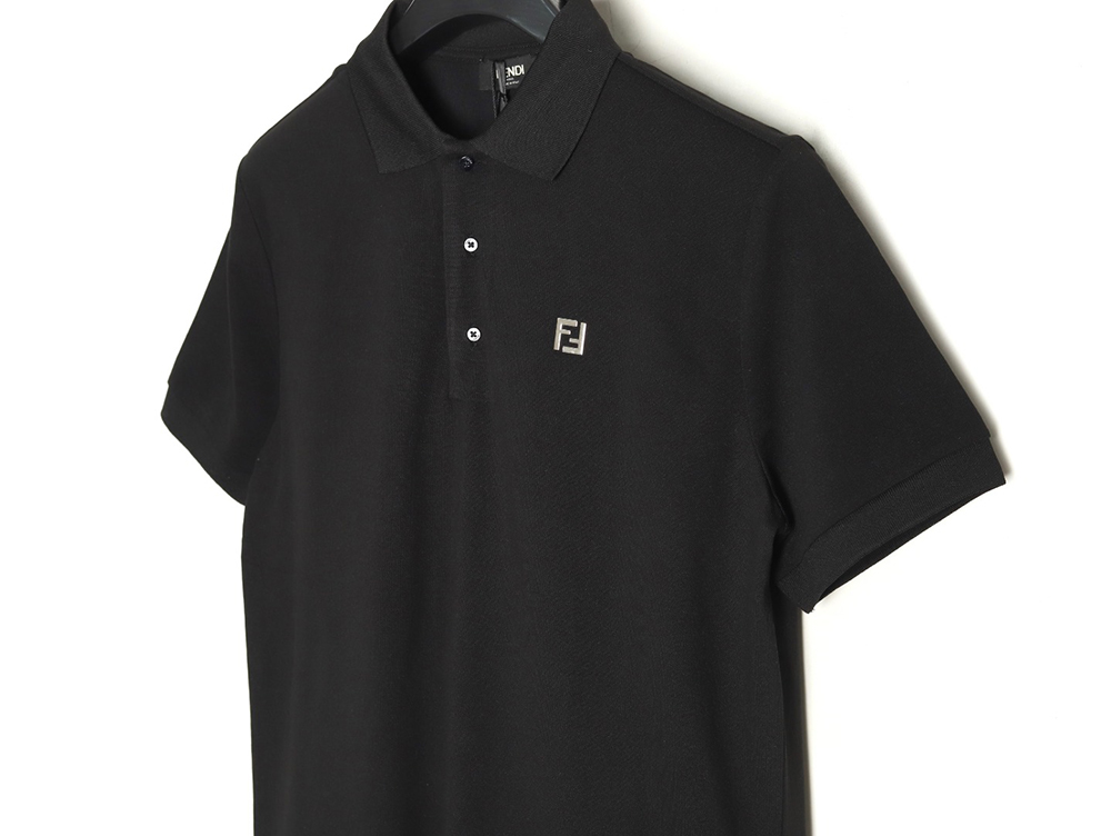 Fendi hardware metal label double F logo short-sleeved POLO shirt TSK1