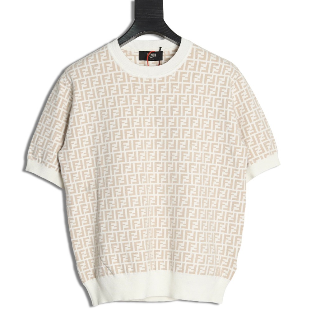 Fendi all over FF jacquard knitted short sleeve T-shirt