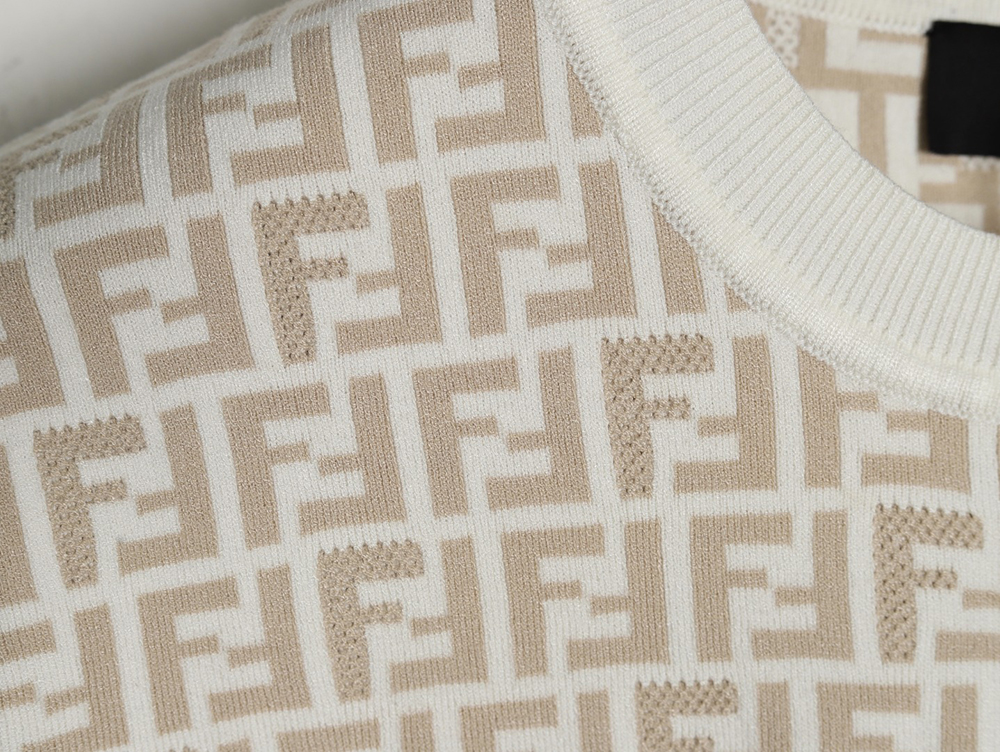 Fendi all over FF jacquard knitted short sleeve T-shirt