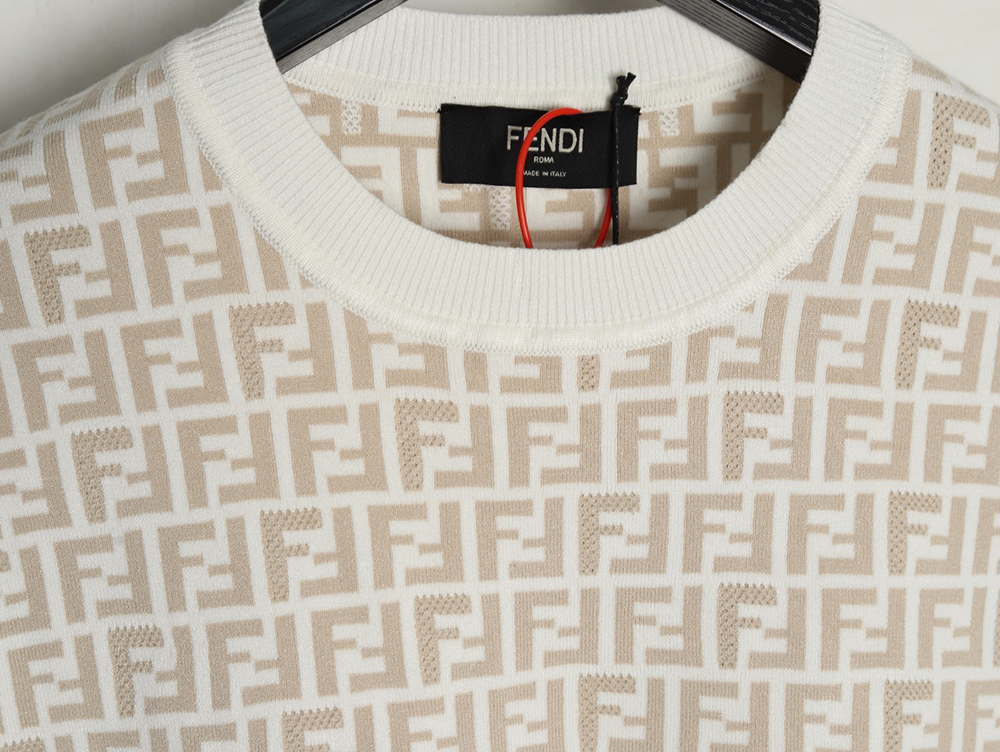 Fendi all over FF jacquard knitted short sleeve T-shirt