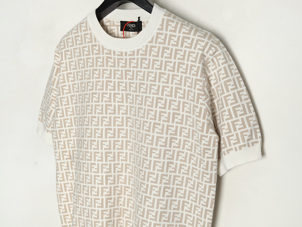 Fendi all over FF jacquard knitted short sleeve T-shirt