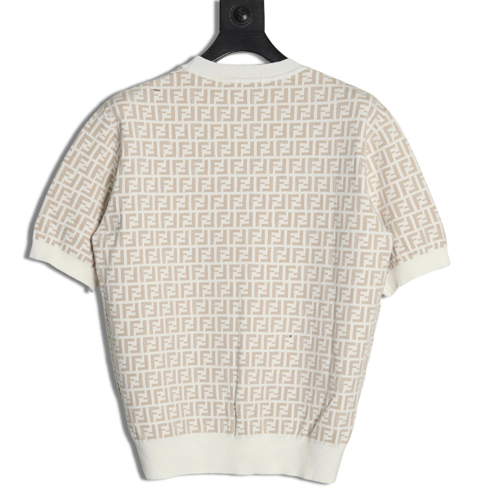Fendi all over FF jacquard knitted short sleeve T-shirt