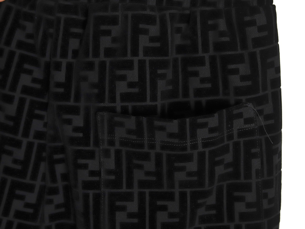 Fendi FF all over print flocked shorts