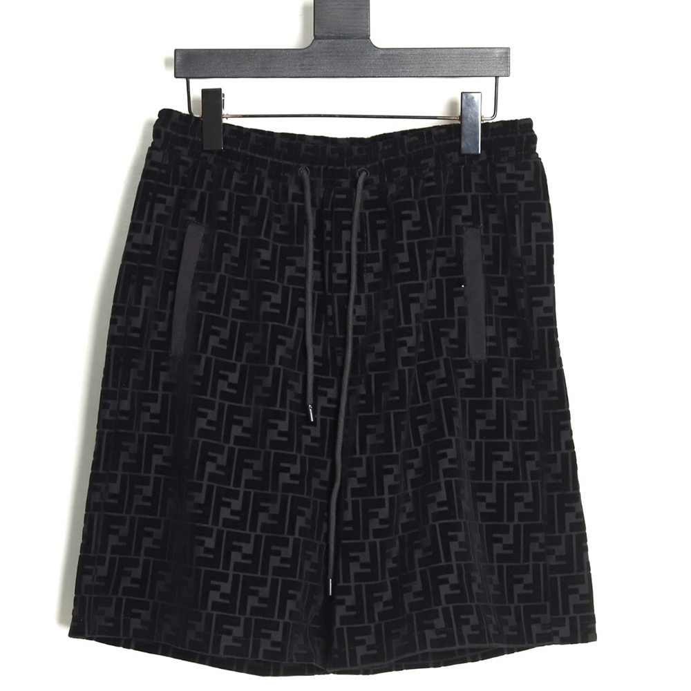 Fendi FF all over print flocked shorts