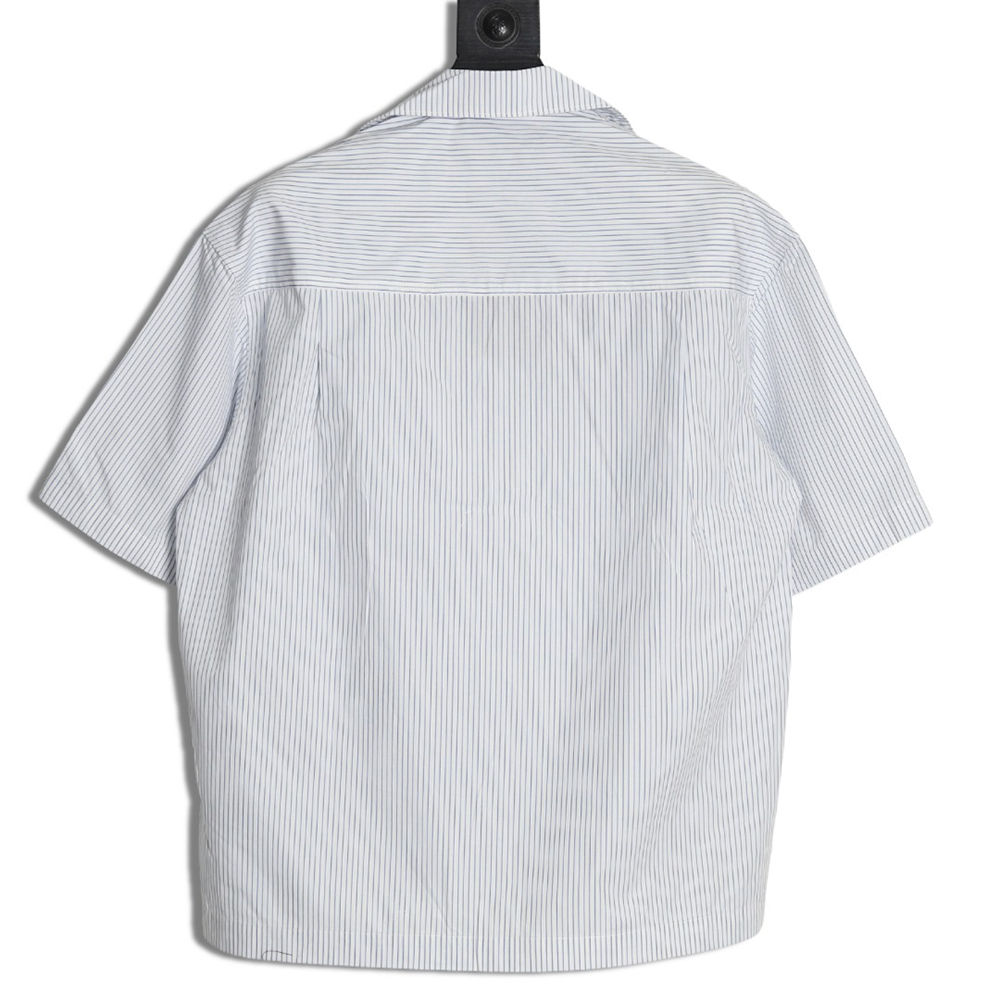 Prada Red Stripe Triangle Half Zip Short Sleeve POLO Shirt