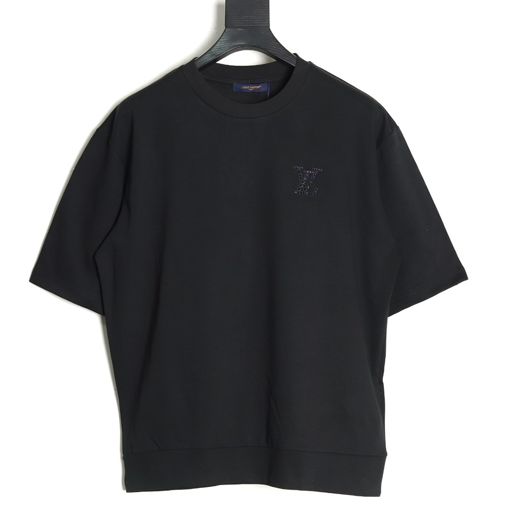 Louis Vuitton rhinestone embellished knitted short-sleeved T-shirt
