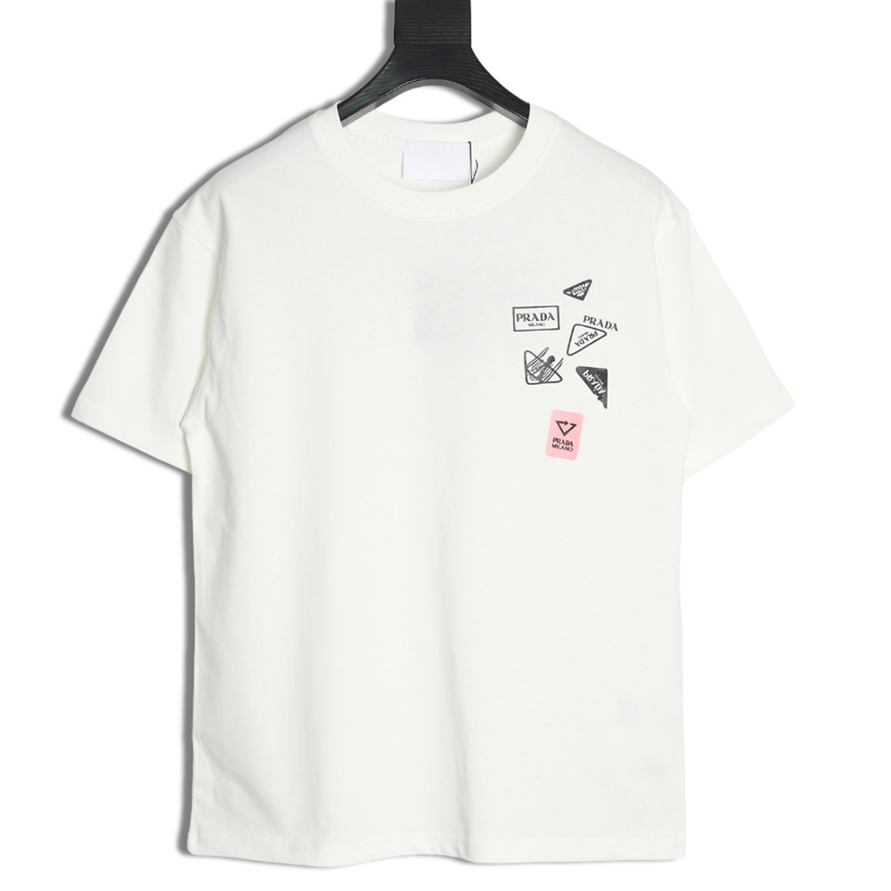 Prada multi-logo printed short-sleeved T-shirt