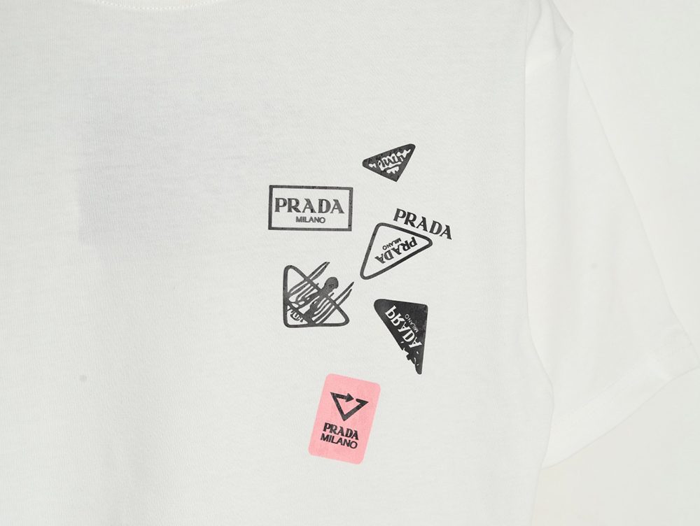 Prada multi-logo printed short-sleeved T-shirt