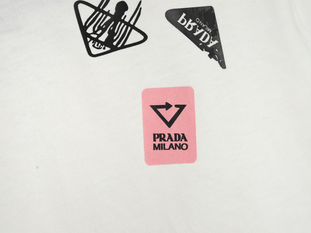 Prada multi-logo printed short-sleeved T-shirt