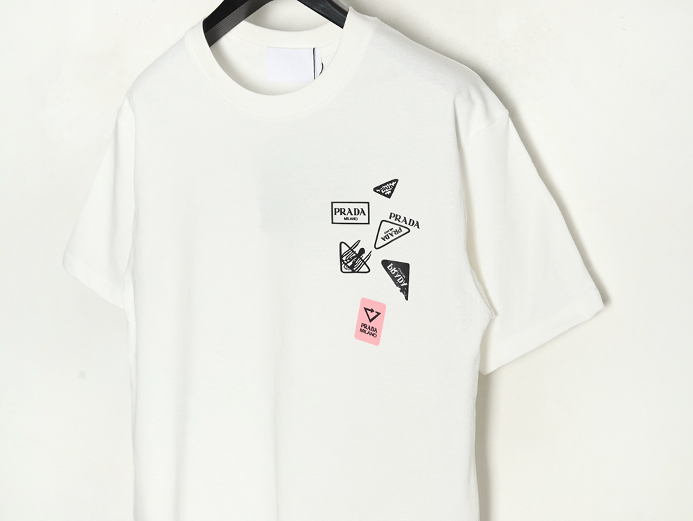 Prada multi-logo printed short-sleeved T-shirt