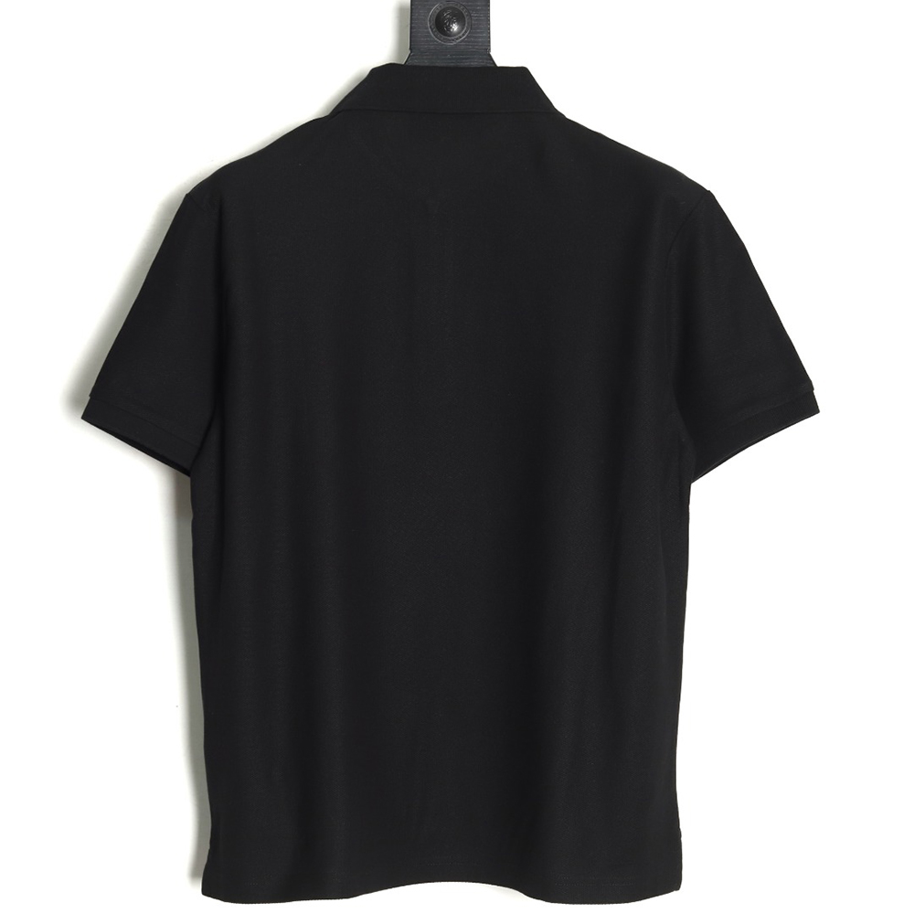 Prada Red Stripe Triangle Half Zip Short Sleeve POLO Shirt