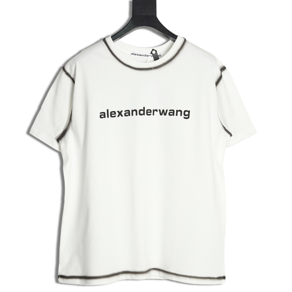 Alexander Wang Washed Lettering LOGO Short Sleeve T-Shirt