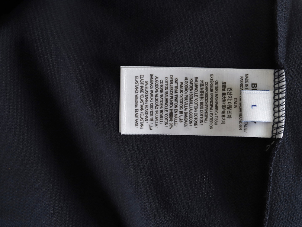 Burberry Check Lapel Long Sleeve Polo Shirt Navy