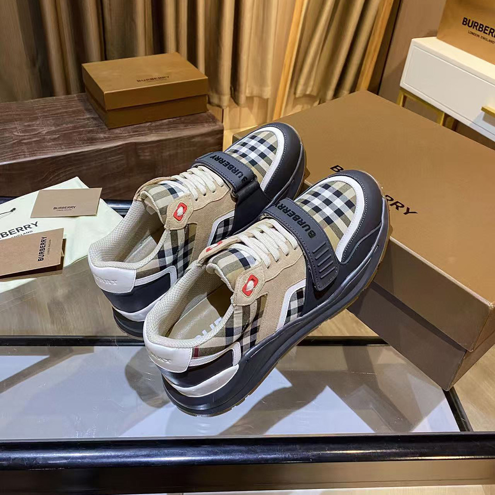 Burberry Ramsey Vintage Check Suede Leather Sneakers