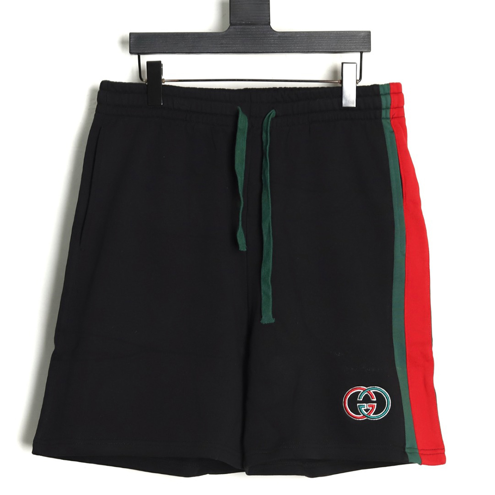 Gucci Side webbing double G embroidered lettering shorts