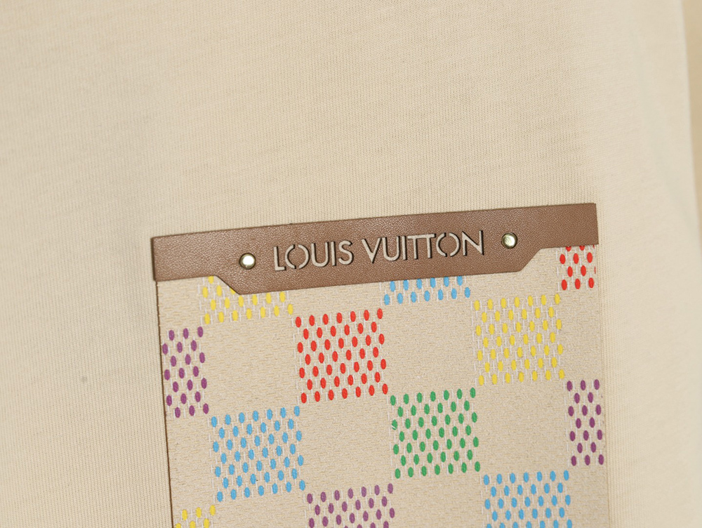 Louis Vuitton Checkerboard Leather Patches Pocket Short Sleeves