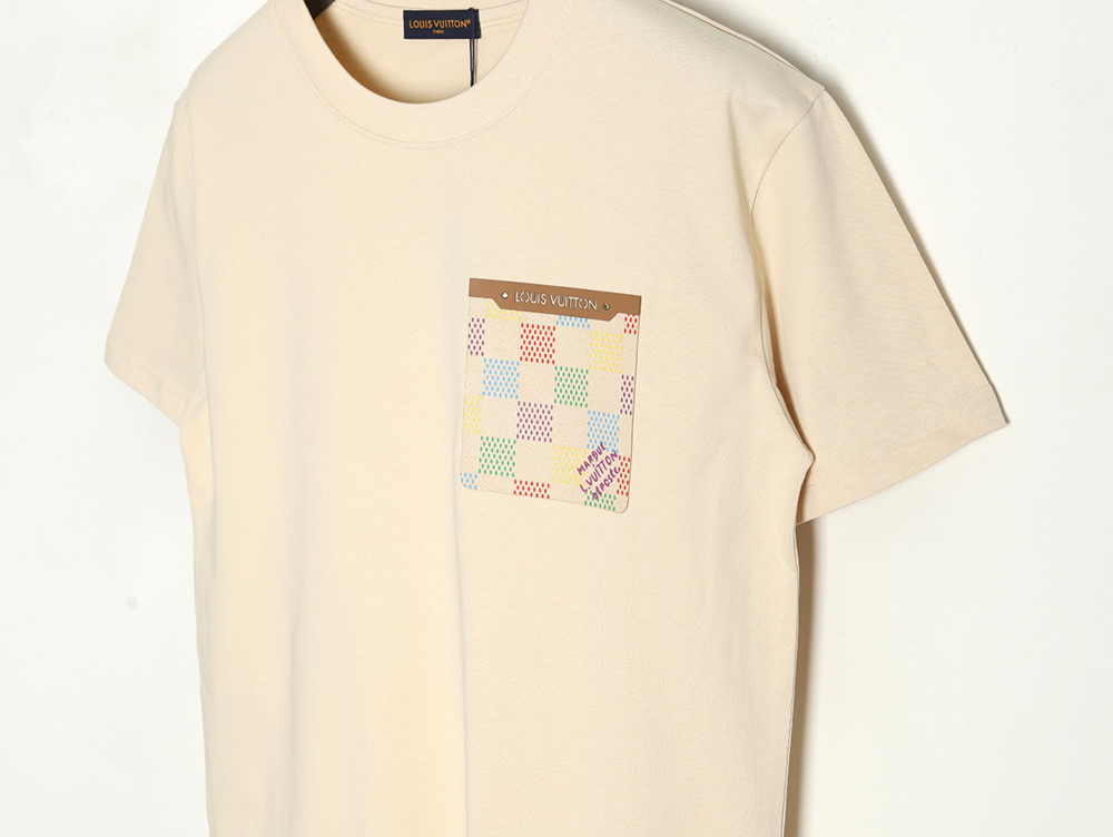 Louis Vuitton Checkerboard Leather Patches Pocket Short Sleeves