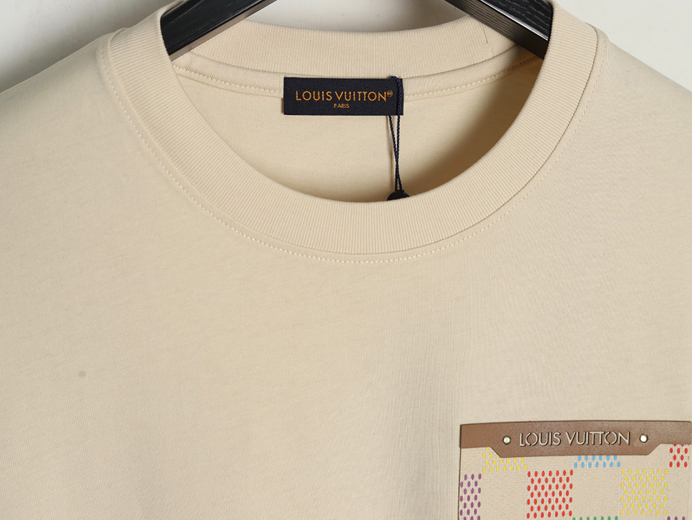 Louis Vuitton Checkerboard Leather Patches Pocket Short Sleeves
