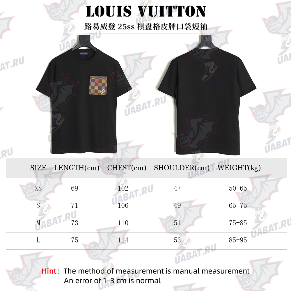 Louis Vuitton Checkerboard Leather Patches Pocket Short Sleeves TSK1