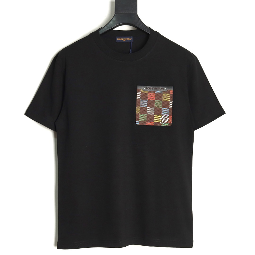 Louis Vuitton Checkerboard Leather Patches Pocket Short Sleeves TSK1