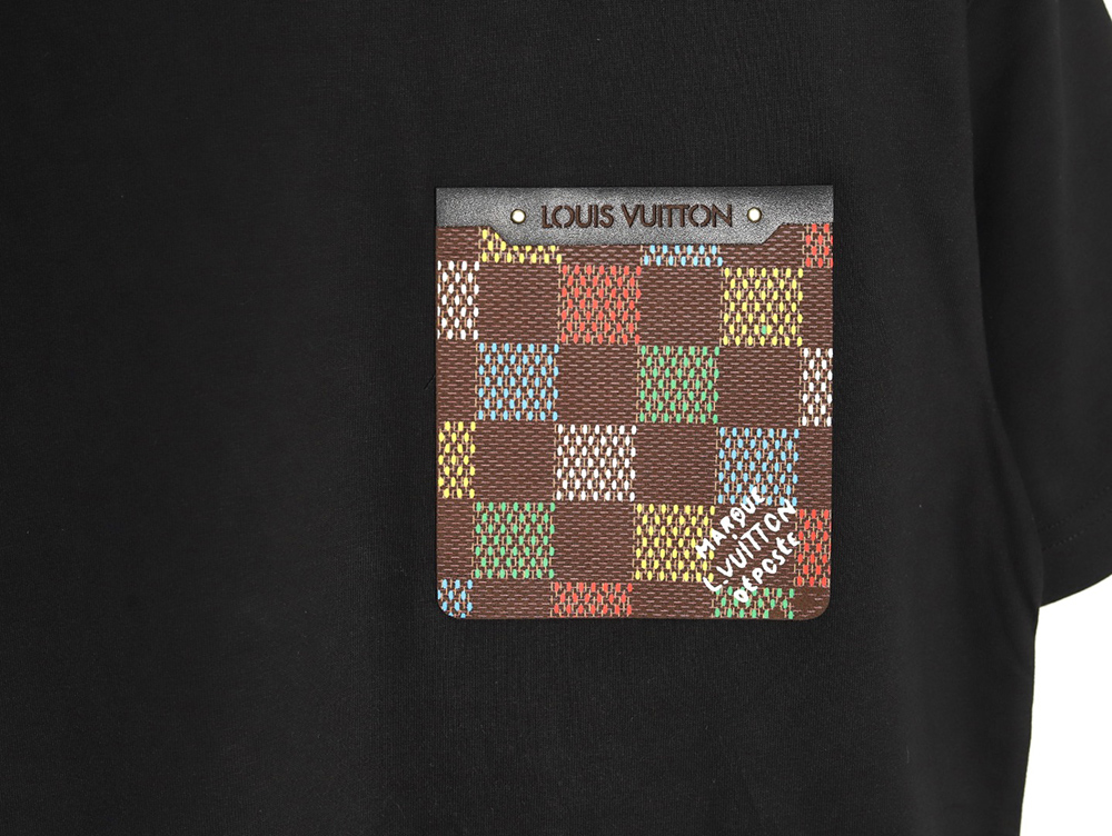 Louis Vuitton Checkerboard Leather Patches Pocket Short Sleeves TSK1