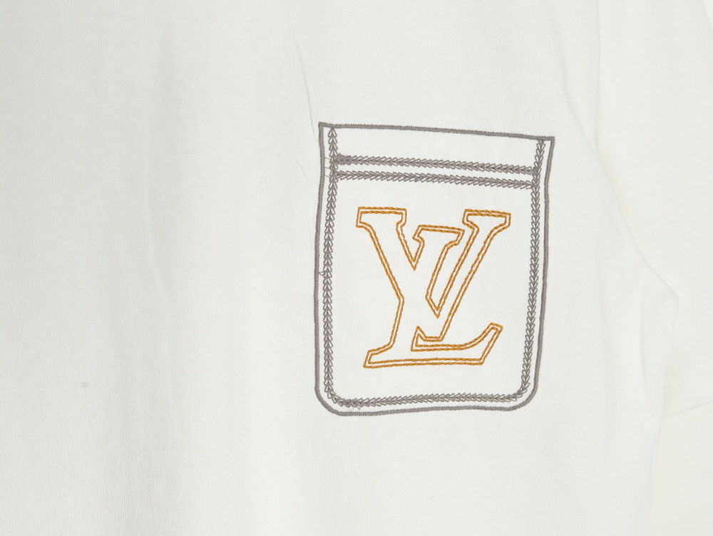 Louis Vuitton Line Fake Pockets Embroidered Short Sleeves