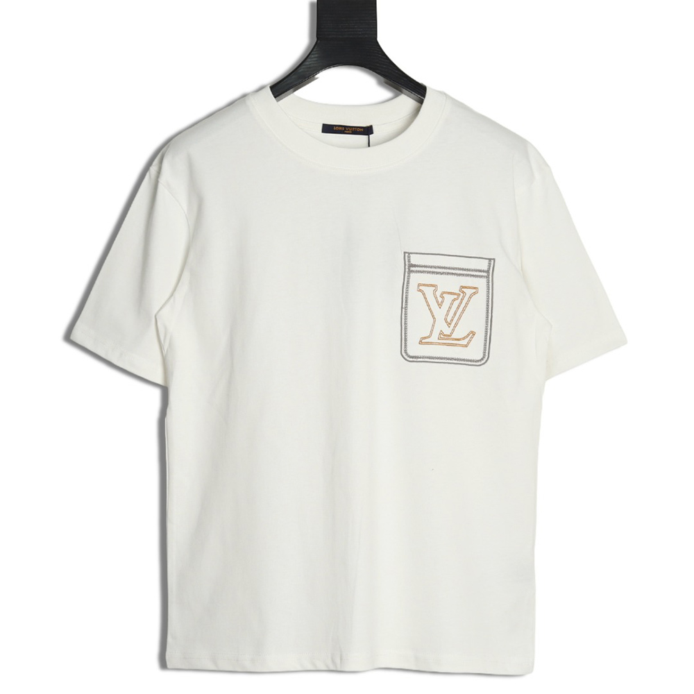 Louis Vuitton Line Fake Pockets Embroidered Short Sleeves