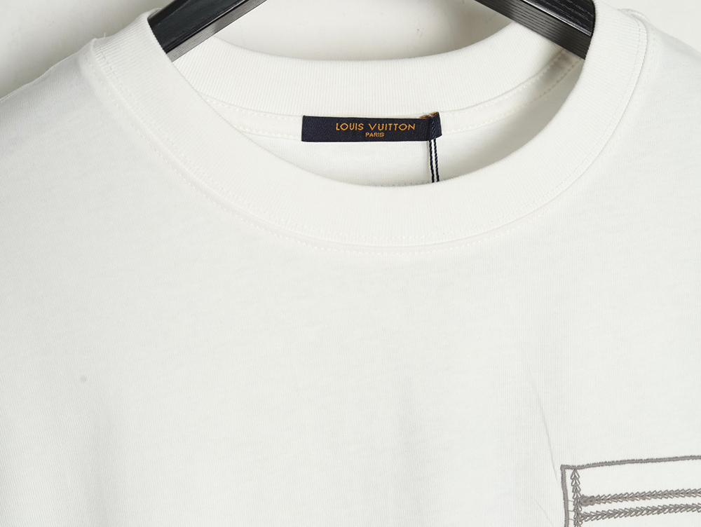 Louis Vuitton Line Fake Pockets Embroidered Short Sleeves