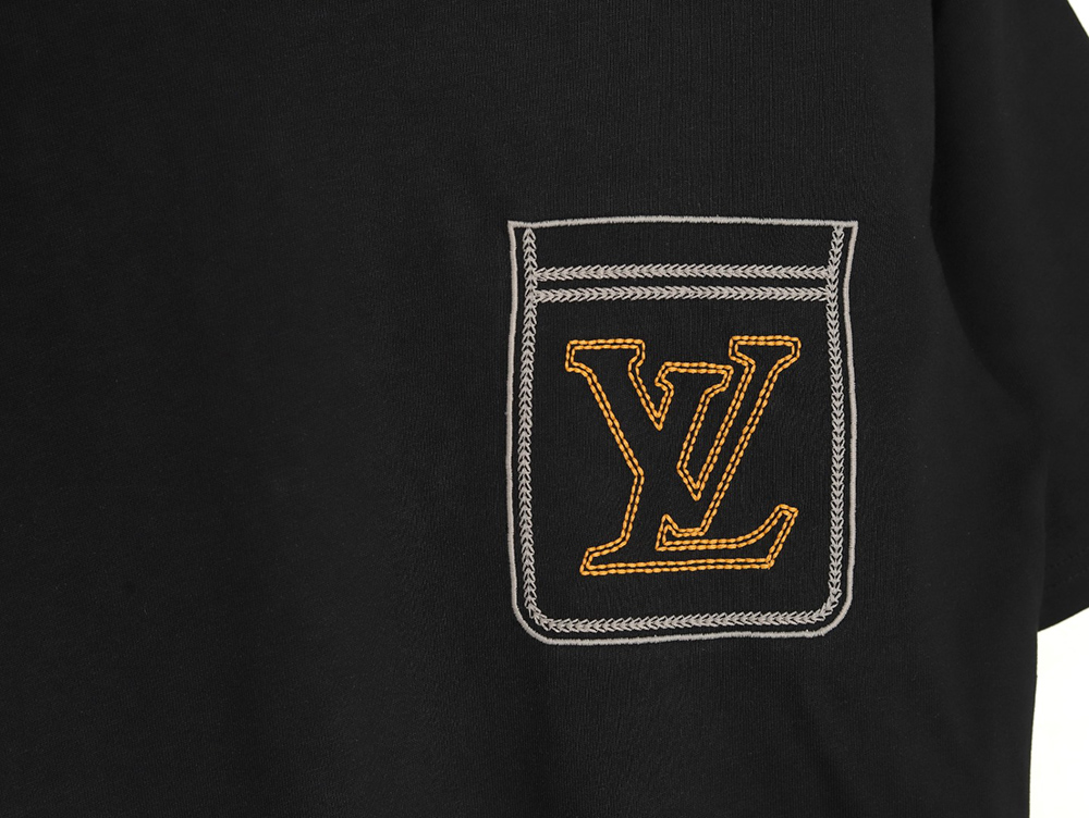 Louis Vuitton Line Fake Pockets Embroidered Short Sleeves TSK1