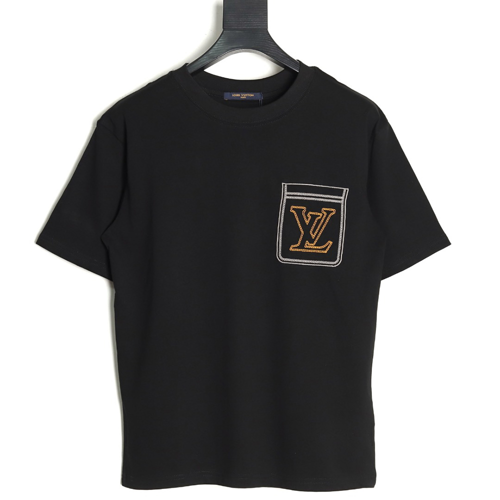 Louis Vuitton Line Fake Pockets Embroidered Short Sleeves TSK1