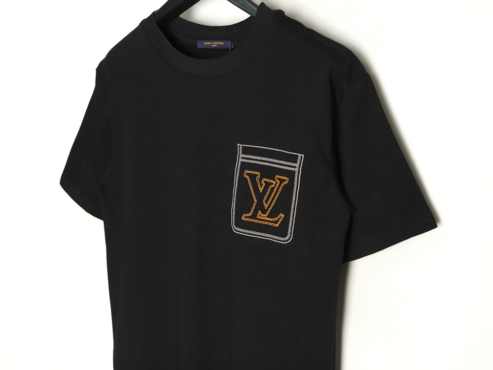 Louis Vuitton Line Fake Pockets Embroidered Short Sleeves TSK1