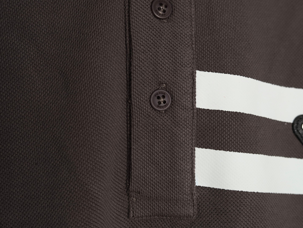 Prada chest triangle logo double bars short sleeve polo shirt TSK1