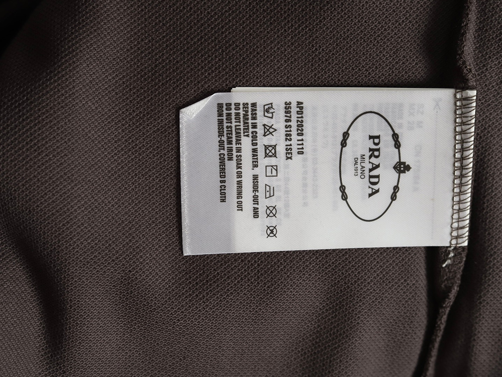Prada chest triangle logo double bars short sleeve polo shirt TSK1