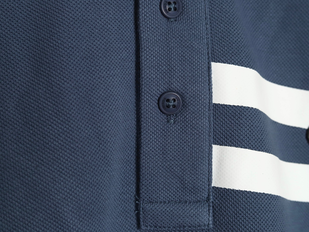 Prada chest triangle logo double bars short sleeve polo shirt TSK2