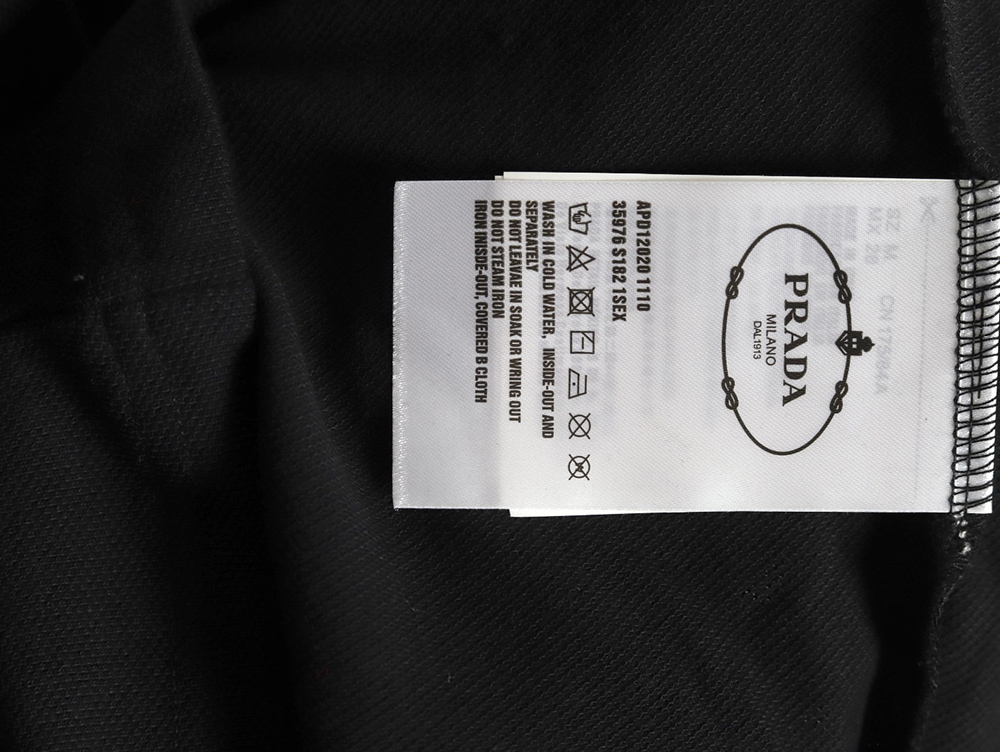 Prada chest triangle logo double bars short sleeve polo shirt TSK3
