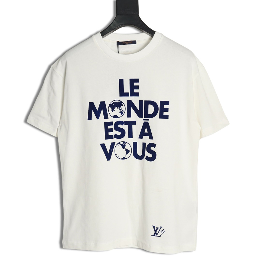 Louis Vuitton Earth Flocked Short Sleeve T-Shirt