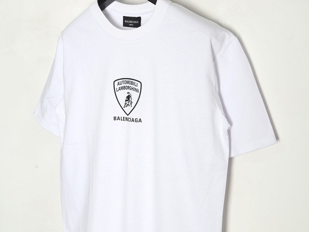Balenciaga & Lamborghini Joint Printed Short Sleeve T-Shirt