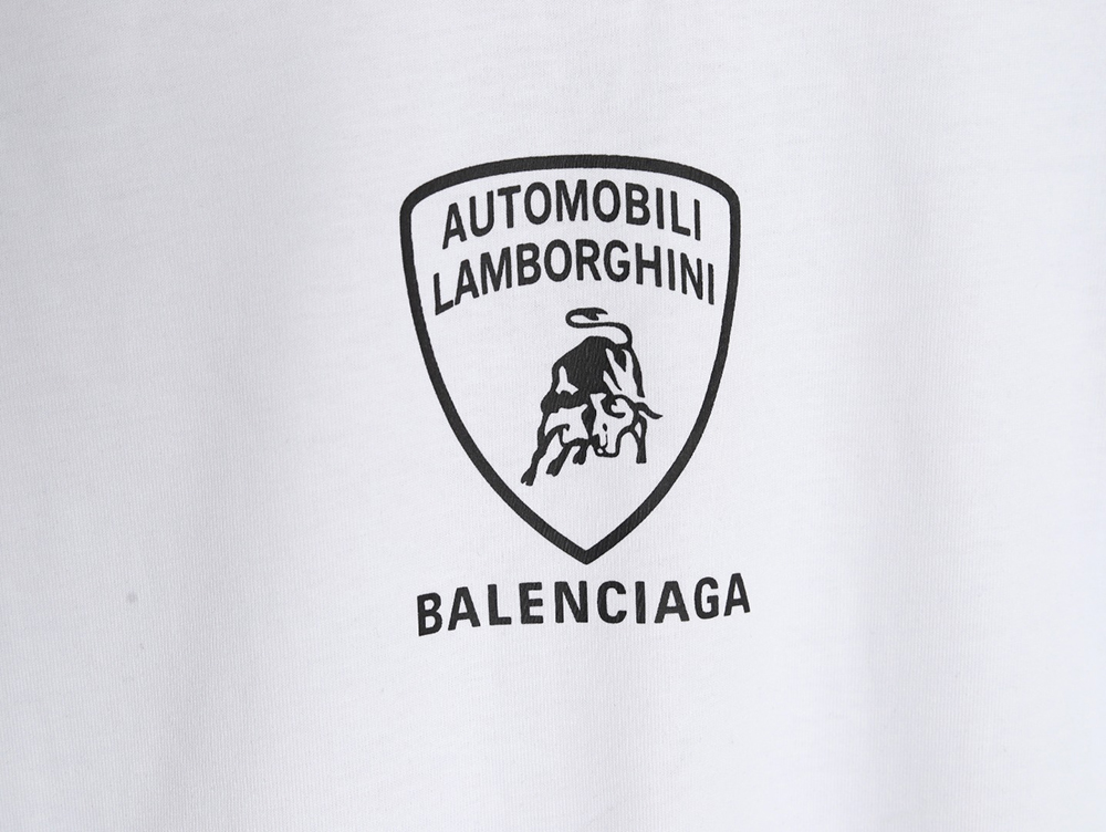Balenciaga & Lamborghini Joint Printed Short Sleeve T-Shirt
