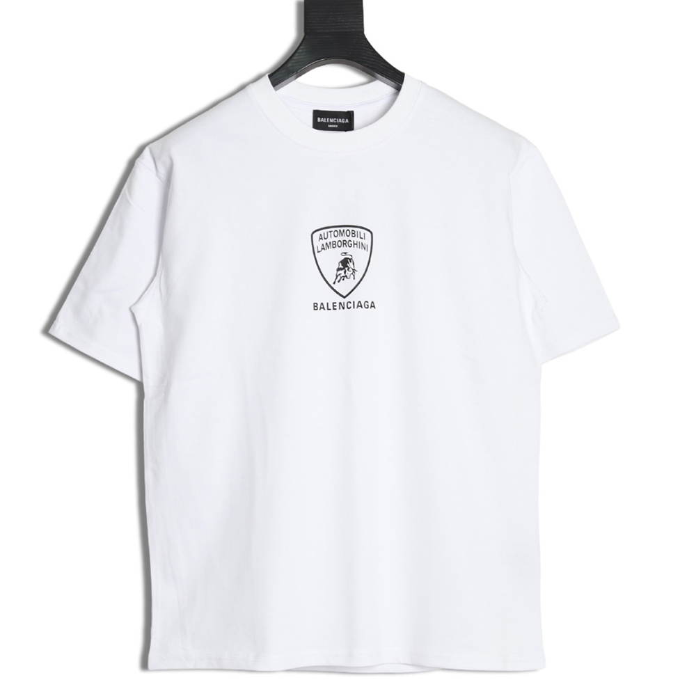 Balenciaga & Lamborghini Joint Printed Short Sleeve T-Shirt