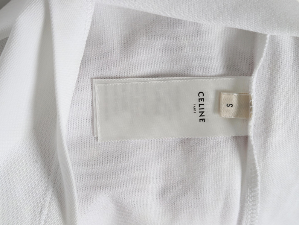 Celine classic embroidered small logo Polo short sleeve
