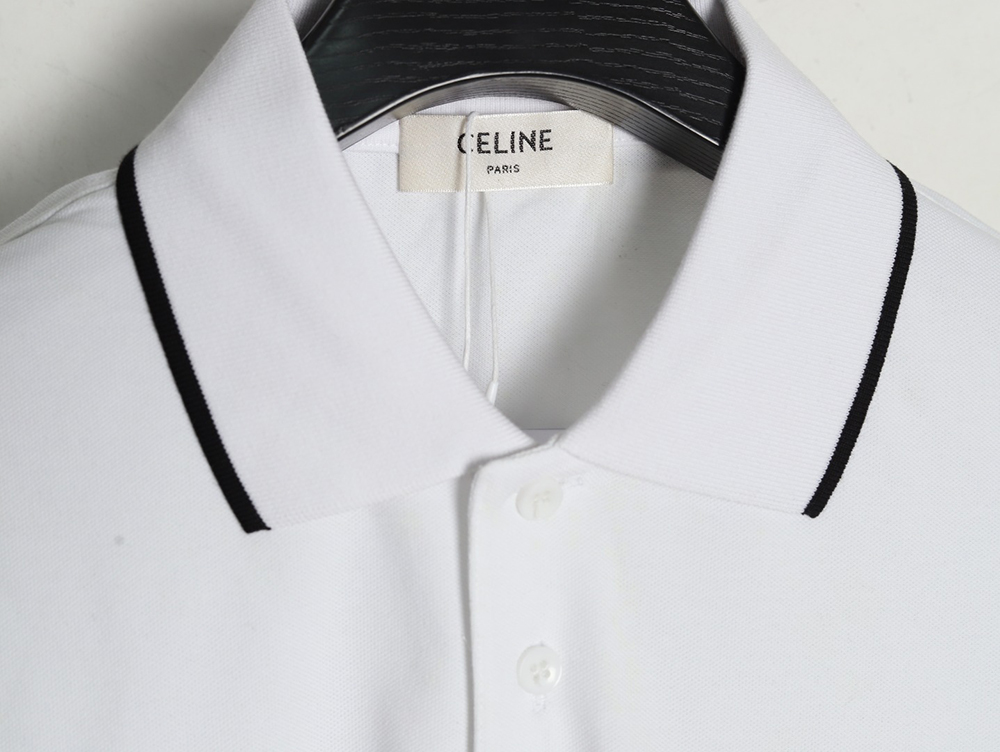 Celine classic embroidered small logo Polo short sleeve