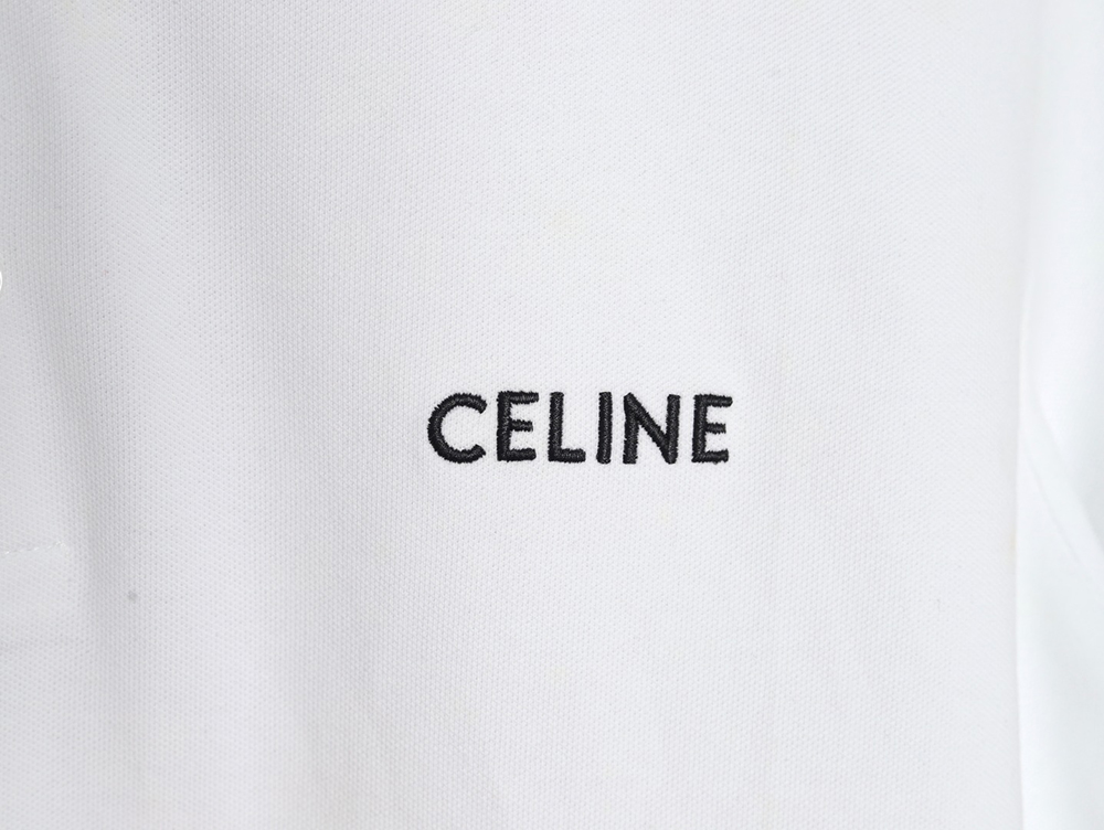 Celine classic embroidered small logo Polo short sleeve