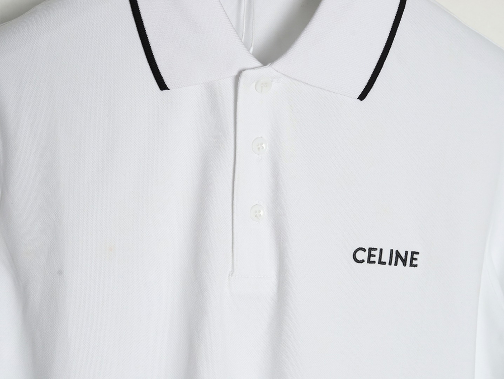 Celine classic embroidered small logo Polo short sleeve