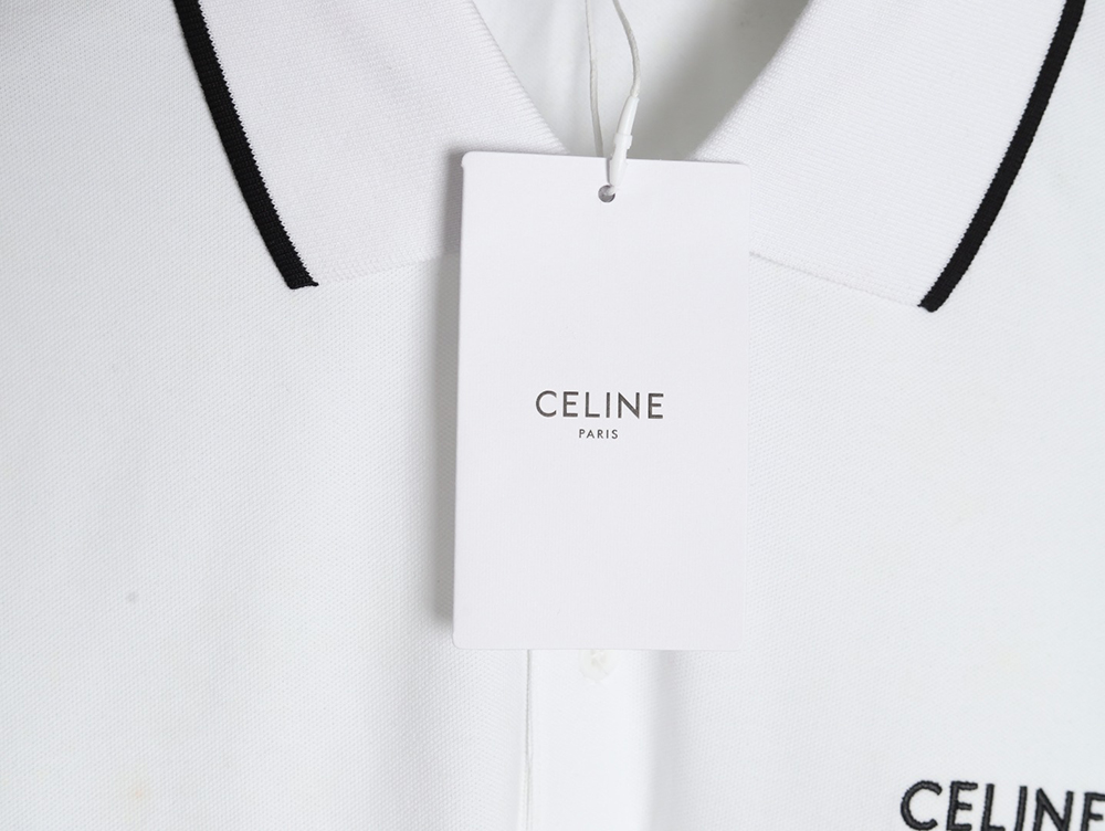 Celine classic embroidered small logo Polo short sleeve
