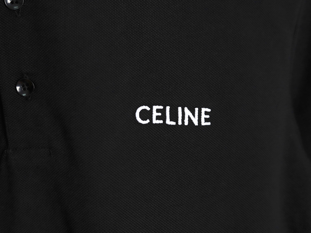 Celine classic embroidered small logo Polo short sleeve TSK1