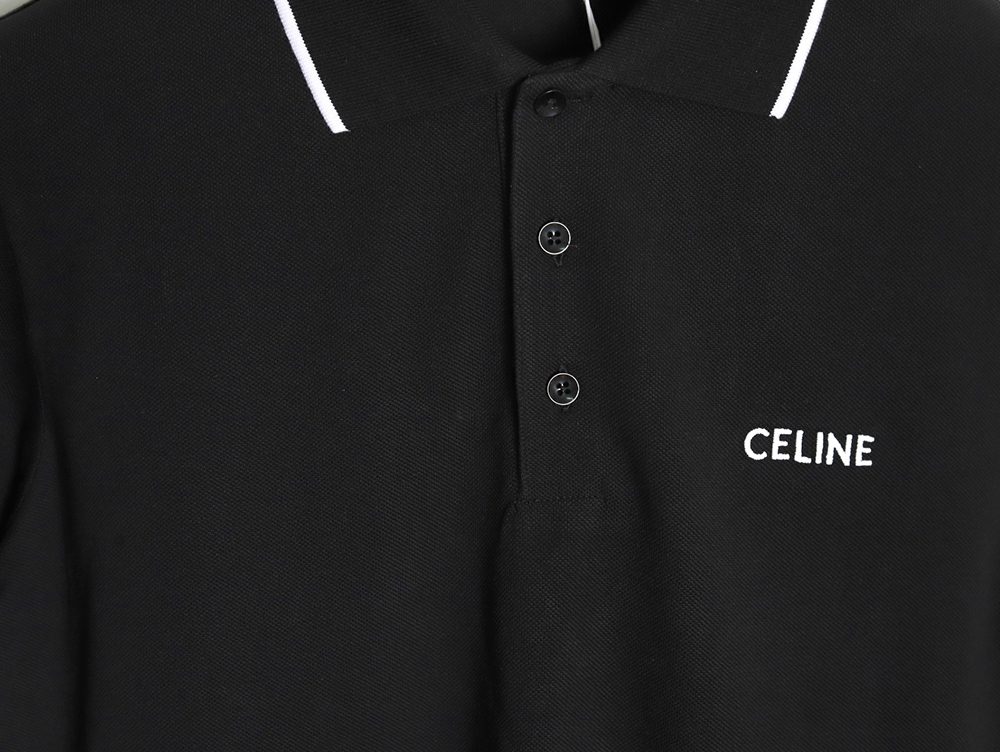 Celine classic embroidered small logo Polo short sleeve TSK1