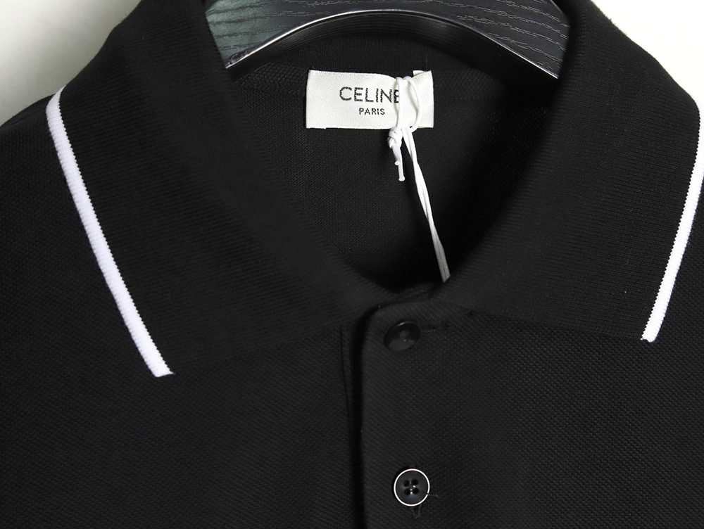Celine classic embroidered small logo Polo short sleeve TSK1